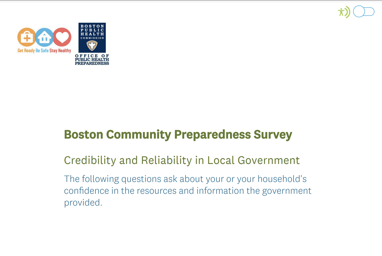 Boston Community Preparedness Survey